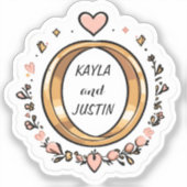 Sticker bruiloft | Schattigee romantische vinyl St (Voorkant)
