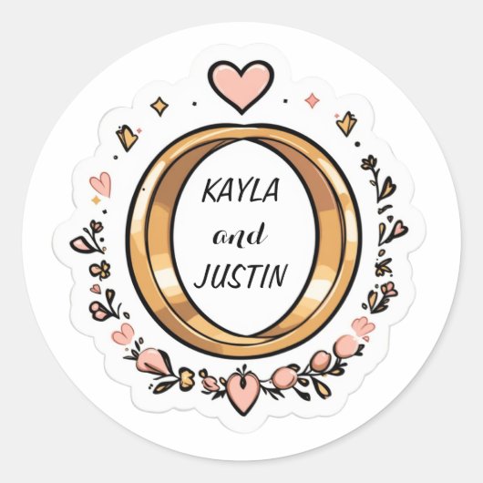 Sticker bruiloft | Schattigee romantische vinyl St (Voorkant)