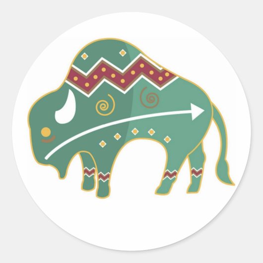 Sticker Buffalo Design Native Amerikaans (Voorkant)