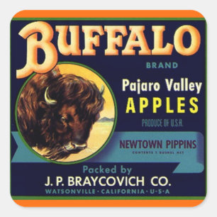 Sticker buffel merk appels produceren fruit
