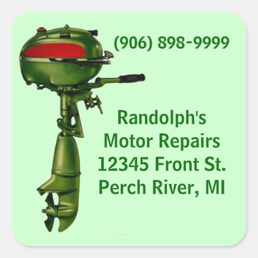 Sticker Buitenboordmotor Reparatie Shop Service (Voorkant)