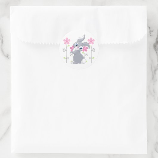 Sticker-Bunny Ronde Sticker (Tas)