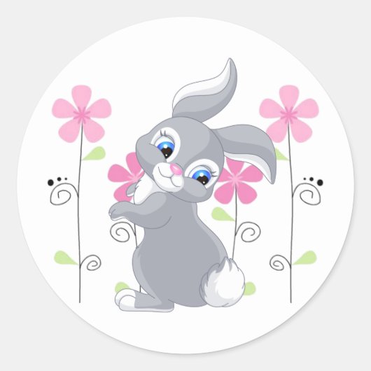 Sticker-Bunny Ronde Sticker (Voorkant)