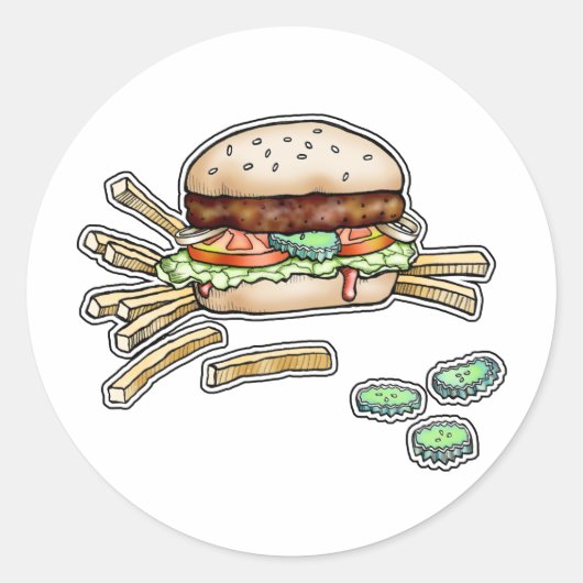 Sticker BURGER en FRIES (Voorkant)