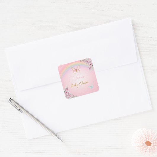 Sticker Butterflies, Rainbow, Pink Gold (Envelop)