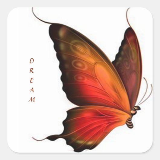 Sticker/Butterfly Dream Vierkante Sticker (Voorkant)