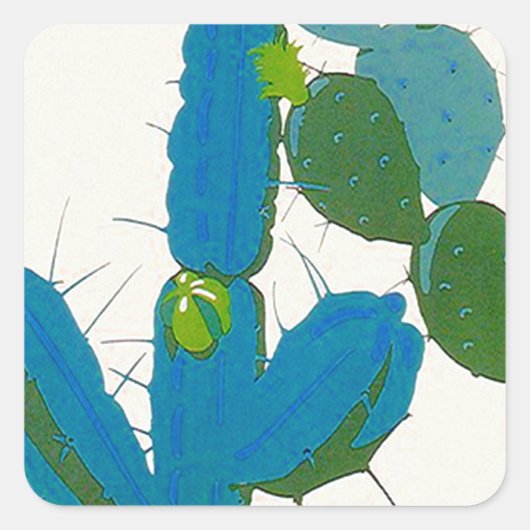 Sticker Cacti Cactus Retro Turquoise Avacado SW AZ (Voorkant)