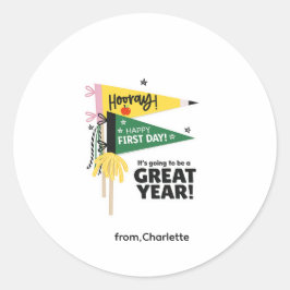 Sticker cadeau eerste schooldag