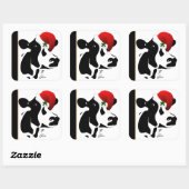 Sticker Cadeaubijslab Stier Kerstman (Vel)