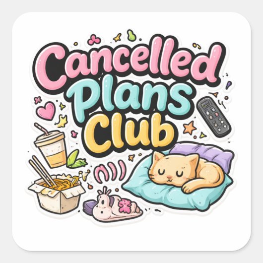 Sticker 'Cancellatieplannenclub' (Voorkant)