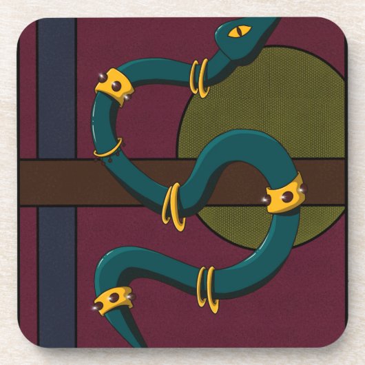 Sticker Carré Snake Bier Onderzetter (Voorkant)