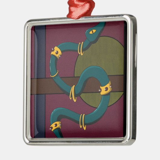 Sticker Carré Snake Metalen Ornament (Links)