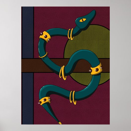 Sticker Carré Snake Poster (Voorkant)