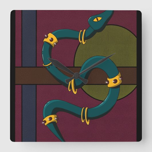 Sticker Carré Snake Vierkante Klok (Voorkant)