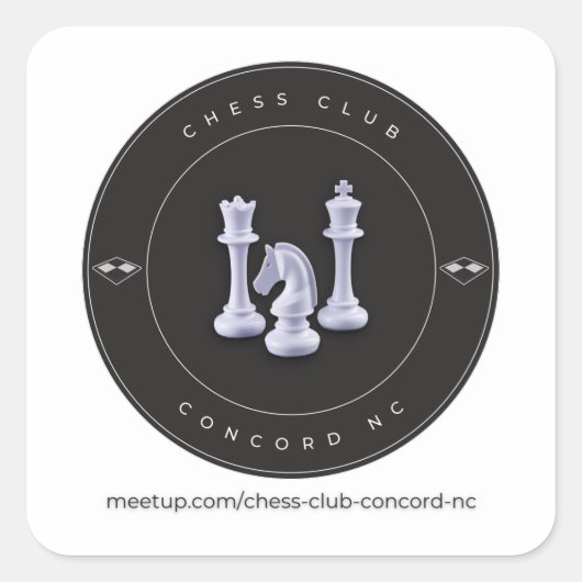 Sticker - Chess Club Concord NC (Voorkant)