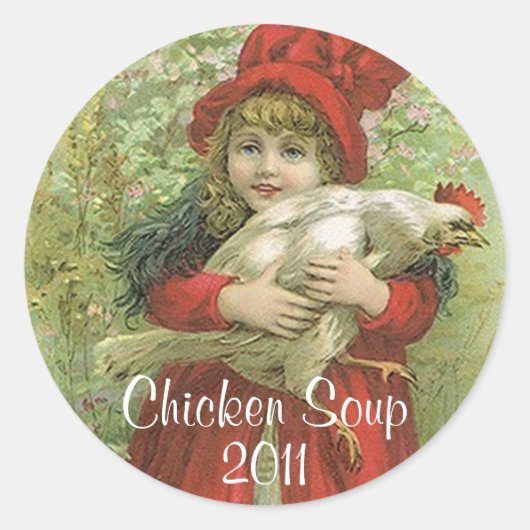 Sticker Chicken Meat Soup Home Inblikken Jar Circl (Voorkant)