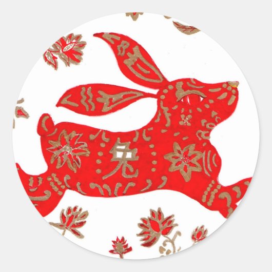 Sticker Chinees Nieuwjaar van het Konijn 2011 (Voorkant)