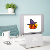 Sticker Citrouille Halloween (Laptop op bureau)