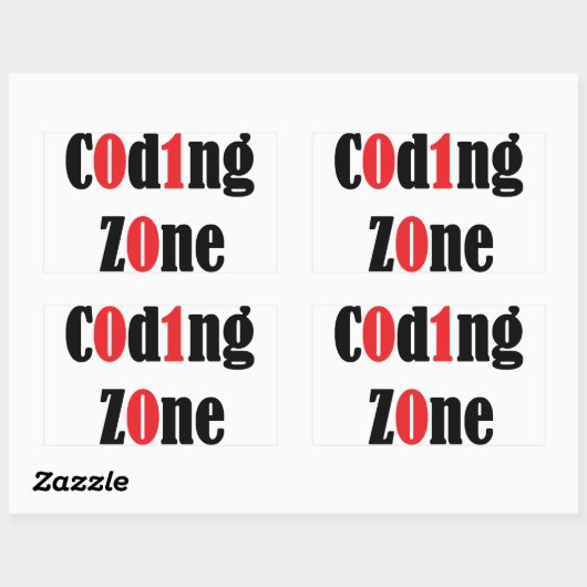 Sticker, Codeerzone Rechthoekige Sticker (Vel)