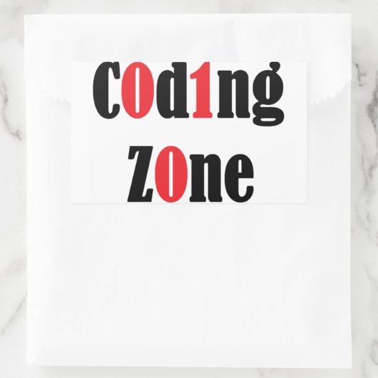 Sticker, Codeerzone Rechthoekige Sticker (Tas)