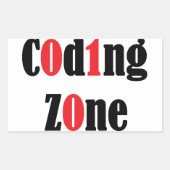 Sticker, Codeerzone Rechthoekige Sticker (Voorkant)