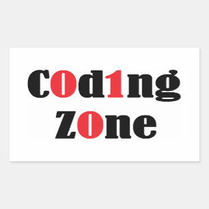 Sticker, Codeerzone Rechthoekige Sticker