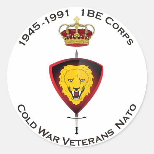 Sticker Cold War Veterans NATO 1BE Corps (Voorkant)