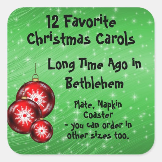 Sticker collectie 12 Favoriete karolen - 11 (Voorkant)