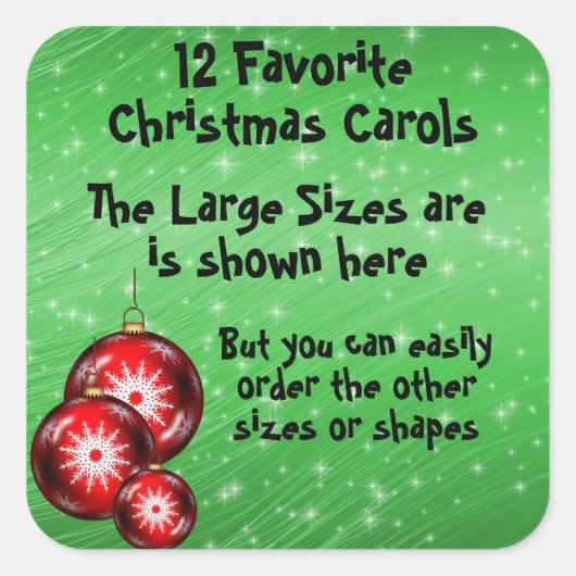 Sticker collectie 12 Favoriete karolen - 2 (Voorkant)