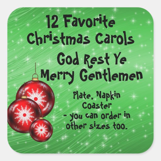 Sticker collectie 12 Favoriete karolen - 6 (Voorkant)