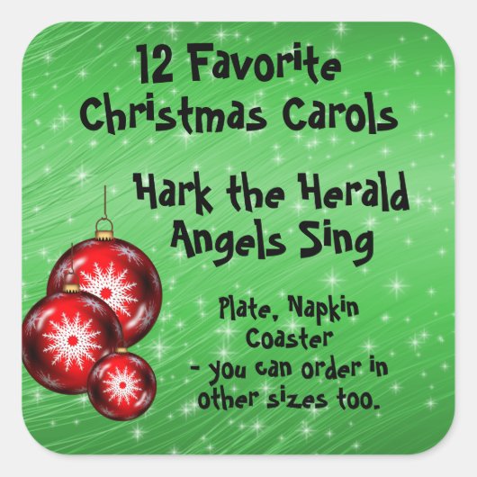 Sticker collectie 12 Favoriete karolen - 7 (Voorkant)