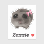Sticker Coquette Sad Hamster Meme (Vel)