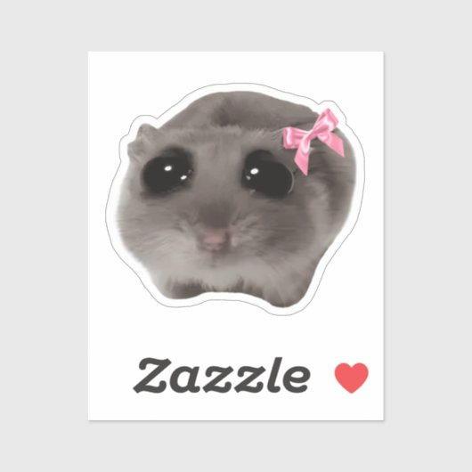 Sticker Coquette Sad Hamster Meme (Vel)