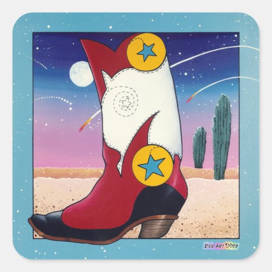 Sticker - Cowboy Boots, allemaal opgeruimd (Voorkant)
