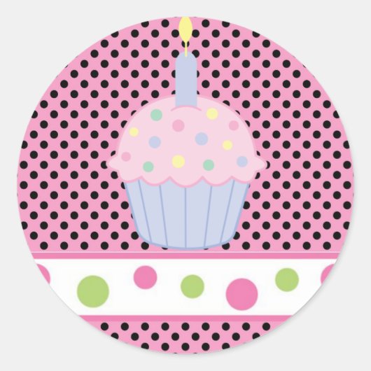 Sticker/Cupcake Ronde Sticker (Voorkant)