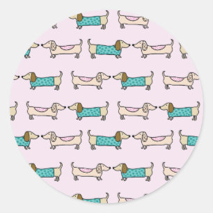 Sticker - Cute dachshunds