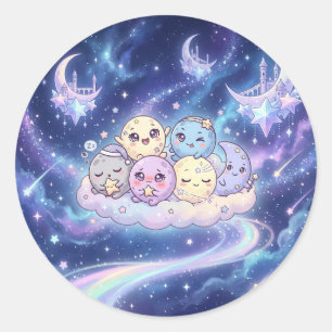 Sticker Cute Planeet Vrienden