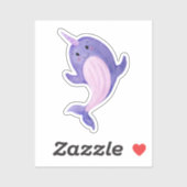 Sticker - Cute Purple Narwhal. (Vel)