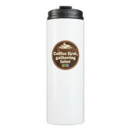 Sticker Dagelijkse Ritual van een Koffieliefhebber Thermosbeker
