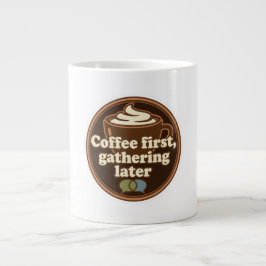 Sticker Dagelijkse Ritueel voor Koffieliefhebbers Grote Koffiekop