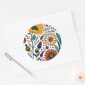 sticker: Daisy Delight: een Floral-Mode Ronde Sticker (Envelop)