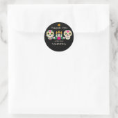 Sticker 'Dank je wel' met Schedels van Suiker voor (Tas)