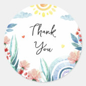 Sticker Dank u voor baby shower met ontwerp. (Voorkant)