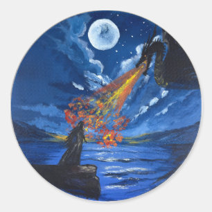 Sticker - De draak - Handgemaakte kunst