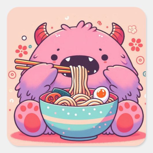 Sticker "De roodbruine tijger van noedels" (Voorkant)