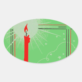 Sticker  deco kerstkaars in raam