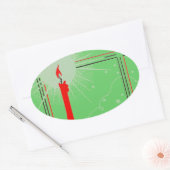 Sticker  deco kerstkaars in raam (Envelop)