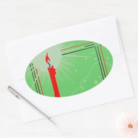 Sticker deco kerstkaars in raam (Envelop)