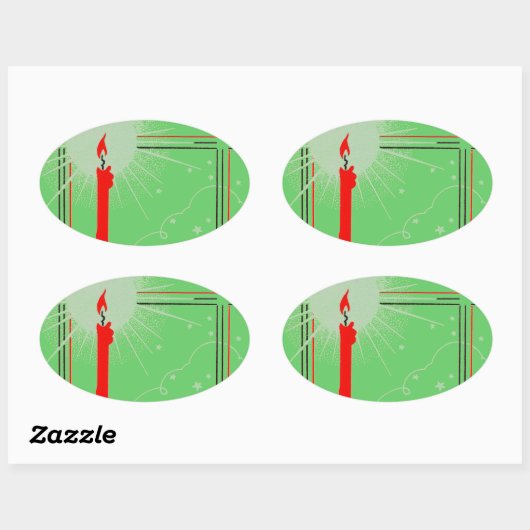 Sticker deco kerstkaars in raam (Vel)