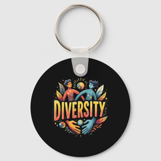 Sticker Design Trending Diversity Sticker Sleutelhanger (Voorkant)